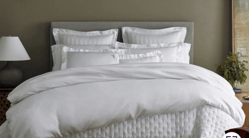Home Treasures Athens Stripe Modal KING Duvet Cover White